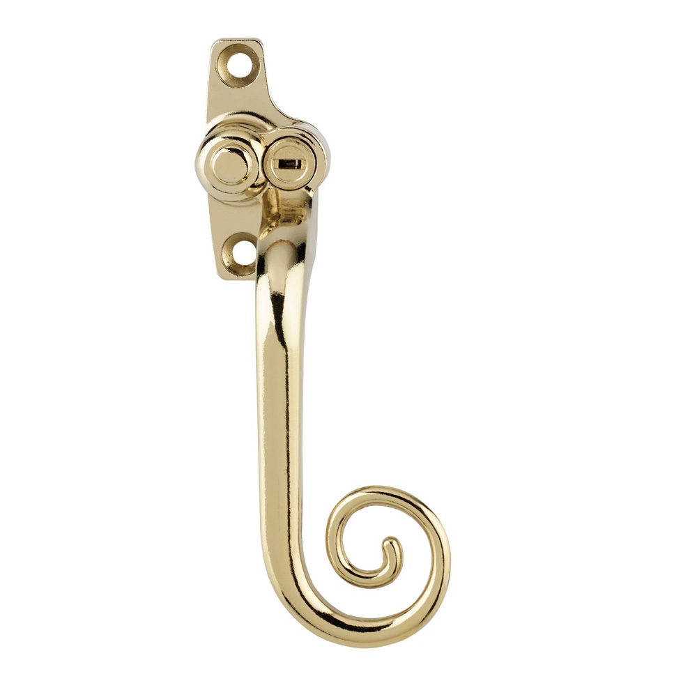 Timber Series Monkey Tail Espag Window Handle (Key Locking) - (Right Hand) - Hardex Gold